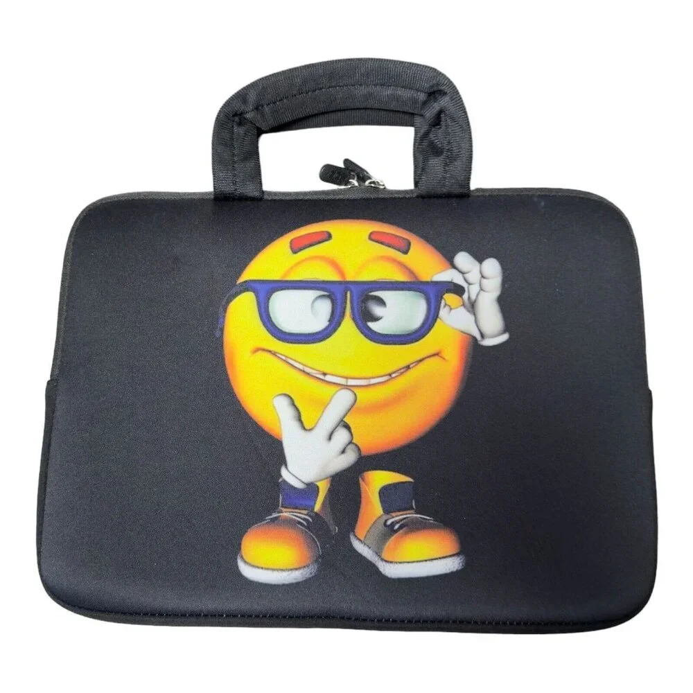 iColor Laptop Neoprene Handle Bag Computer Tablet Protect Case School Emoji Face
